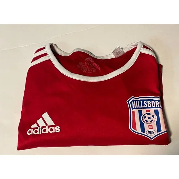 Adidas Hillsboro Soccer shirt youth boys teens XL 15 16 years red - Picture 7 of 8